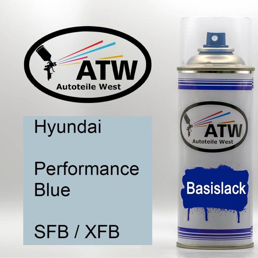 Hyundai, Performance Blue, SFB / XFB: 400ml Sprühdose, von ATW Autoteile West.